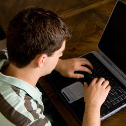 teen on laptop