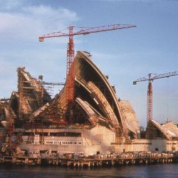 Sydney Opera House under construction