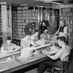 patent office file room, circa 1940