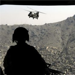 CH-47 Chinook helicopter over Kabul