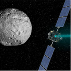 Dawn spacecraft at asteroid Vesta