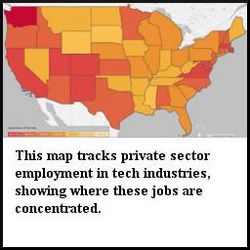 U.S. map tracks private sector tech jobs