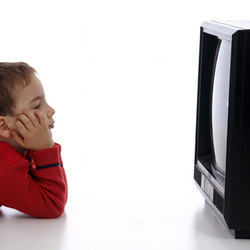 Child watches TV