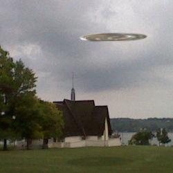 UFO above Norton Chapel at Keuka College