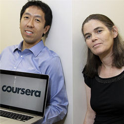 Coursera founders Andrew Ng and Daphne Koller