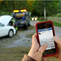 motorist posts a message on Facebook