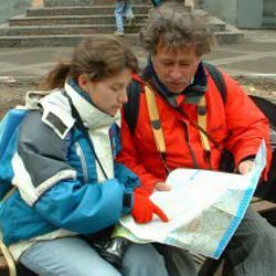 couple viewing a map