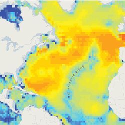 Noise map, North Atlantic