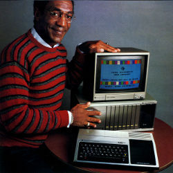 Bill Cosby with TI-99 computer