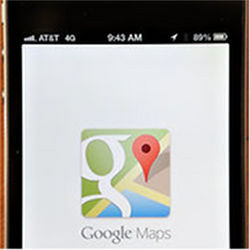 iPhone with Google Maps app