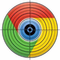 Chrome logo in crosshairs