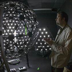 USC's Paul Debevec and an LED-filled sphere