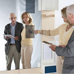 Accessing a tablet computer embedded in the wall