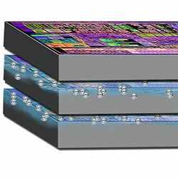 Microfluidic channels in a 3-D microchip stack