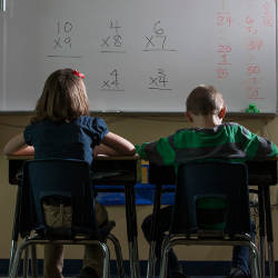 girl and boy in math class