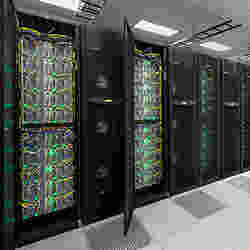 A bank of supercomputers.