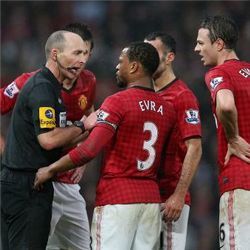 Patrice Evra, Manchester United, referee Mike Dean