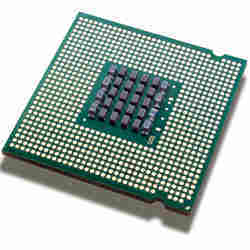 Computer chips on a circuit board.
