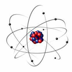 A representation of an atom.