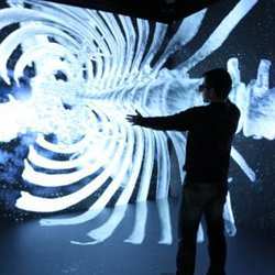 A user interacts with a 3D image of a rib cage.