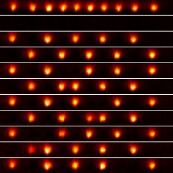 camera images of different magnetic states in an ion trap