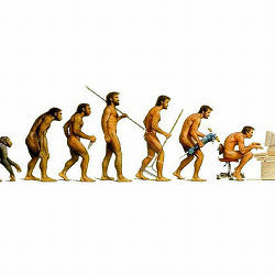 A representation of the evolution of man.