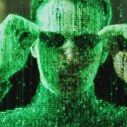 Neo, the central character in the "Matrix" films.