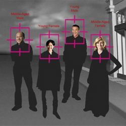 A representation of how facial-recognition technologies work.