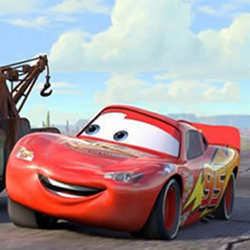 A talking car, from the animated movie Cars