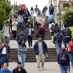 students on campus