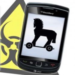 trojan horse on smartphone display