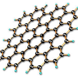 Graphene, a layer of carbon atoms arranged in a honeycomb-like pattern. 