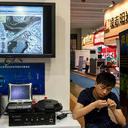 A booth for a British companys products at a law enforcement trade show in Beijing. 