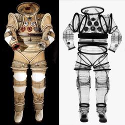 spacesuit and X-ray of spacesuit