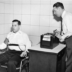 An early use of the polygraph for lie detection.