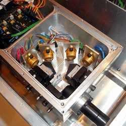 The beam splitter in a quantum cryptography unit.