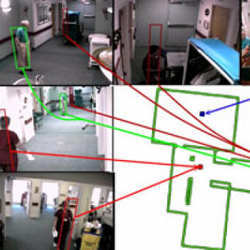 A view of the "map" that locates multiple individuals in complex indoor settings.