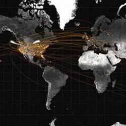 A visualization of data related to air travel.