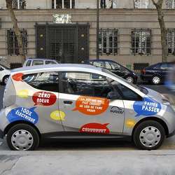A vehicle in Paris' Autolib car-sharing service fleet. 