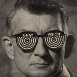 A man wearing 'x-ray specs.' 