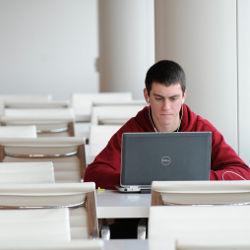 student on computer