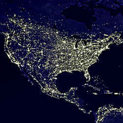 A view of North America from space.