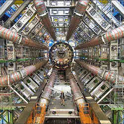 The interior of CERN's Large Hadron Collider. 