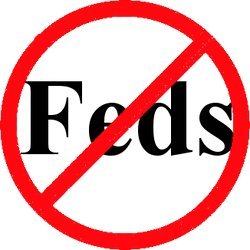 A "No Feds" symbol.