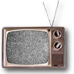 A television displaying static.