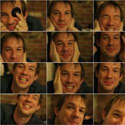 Different facial expressions of assistant professor James Davis.