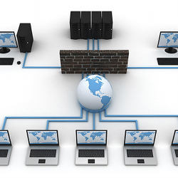 A represention of an Internet network diagram.