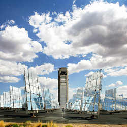 A solar concentrator operated by the U.S. Department of Energy in New Mexico.