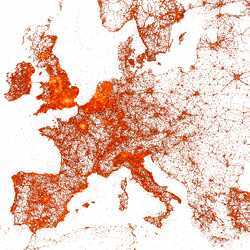 A map created based on tweets at specific geographies. 