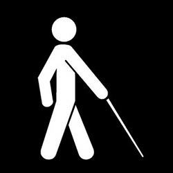 A graphic indicating blind persons. 